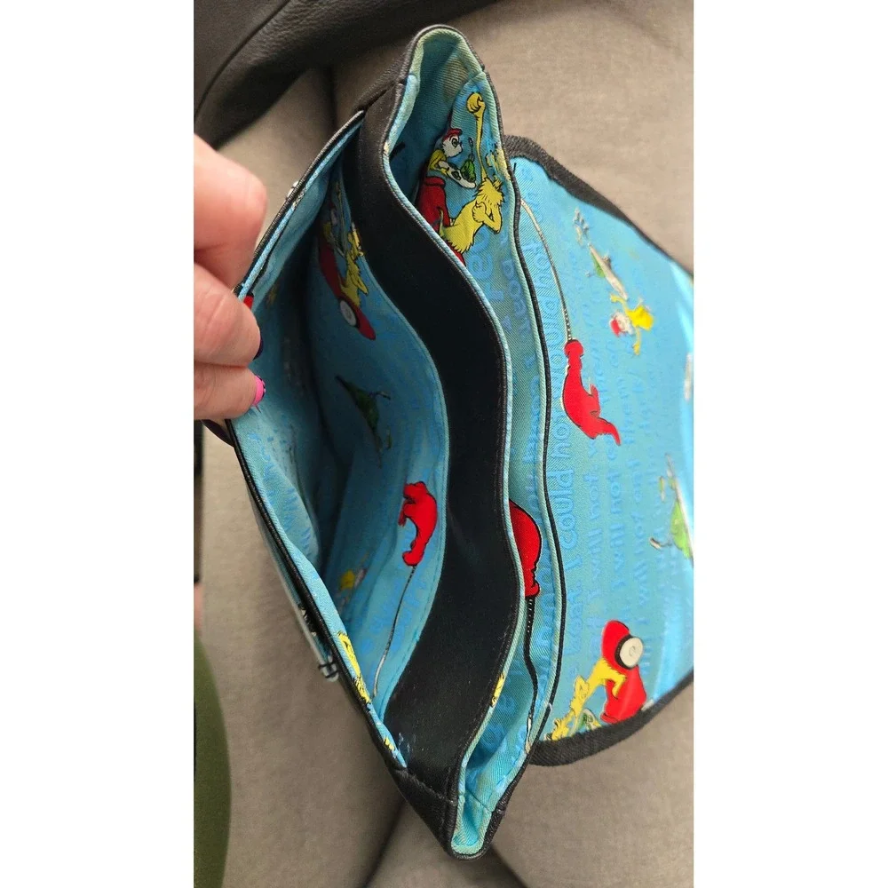 Dr Seuss Green Eggs and Ham Doe Sam I Am Blue Black Crossbody Messenger Handbag